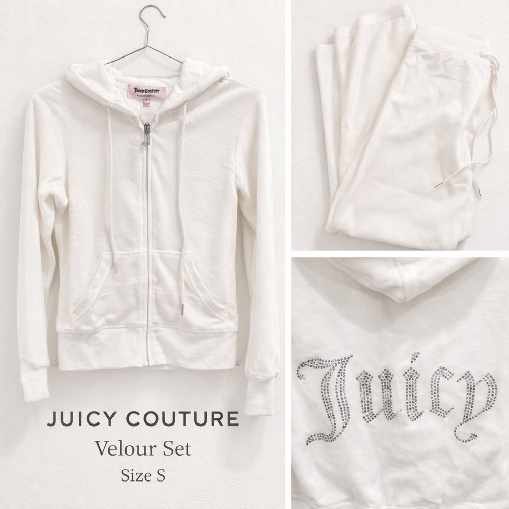 NWT Juicy Couture White Velour Tracksuit Set ✨Size:S💖 - Picture 2 of 6